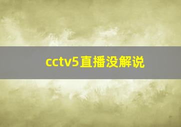 cctv5直播没解说