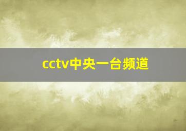 cctv中央一台频道