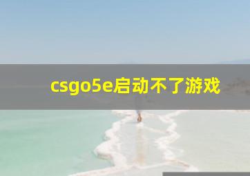 csgo5e启动不了游戏