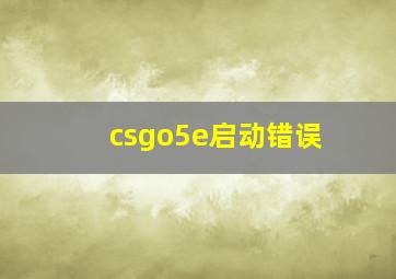 csgo5e启动错误