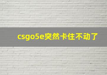 csgo5e突然卡住不动了