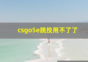 csgo5e跳投用不了了