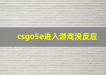 csgo5e进入游戏没反应