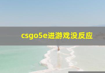 csgo5e进游戏没反应