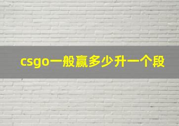 csgo一般赢多少升一个段