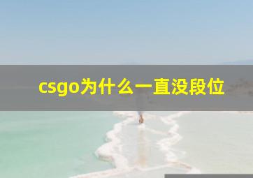 csgo为什么一直没段位