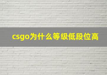 csgo为什么等级低段位高