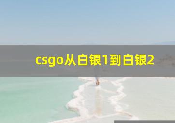 csgo从白银1到白银2