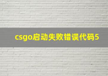 csgo启动失败错误代码5