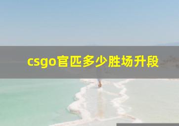 csgo官匹多少胜场升段