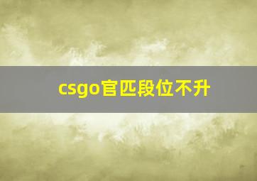 csgo官匹段位不升