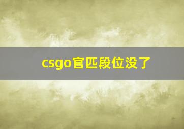 csgo官匹段位没了