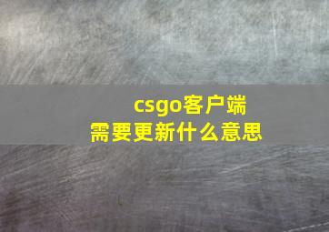 csgo客户端需要更新什么意思