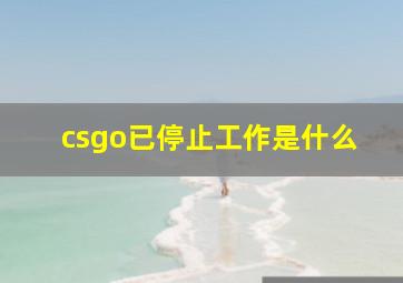 csgo已停止工作是什么