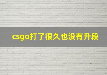 csgo打了很久也没有升段