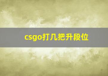 csgo打几把升段位