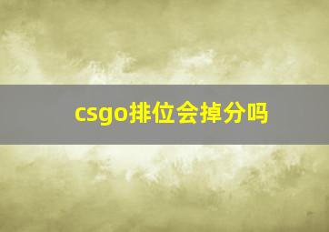 csgo排位会掉分吗