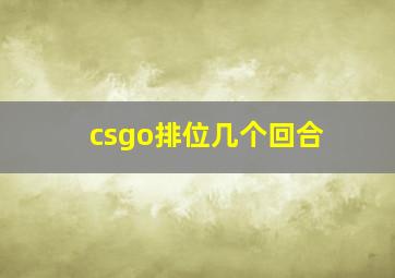 csgo排位几个回合