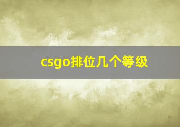 csgo排位几个等级