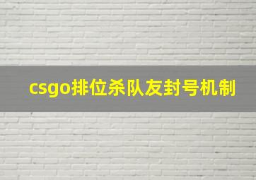 csgo排位杀队友封号机制