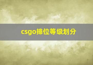 csgo排位等级划分