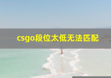 csgo段位太低无法匹配