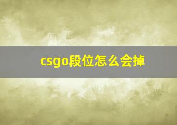 csgo段位怎么会掉