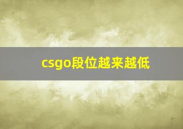 csgo段位越来越低