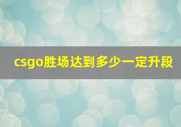 csgo胜场达到多少一定升段