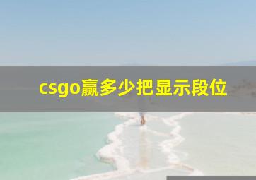 csgo赢多少把显示段位