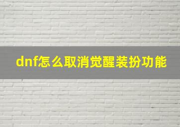 dnf怎么取消觉醒装扮功能