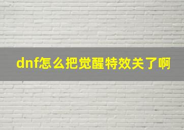 dnf怎么把觉醒特效关了啊