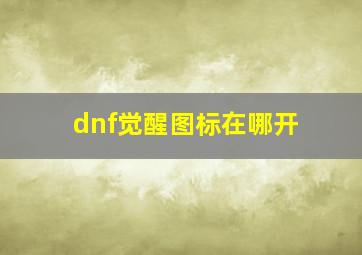 dnf觉醒图标在哪开