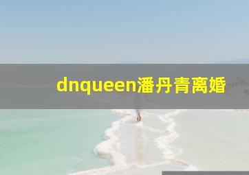 dnqueen潘丹青离婚