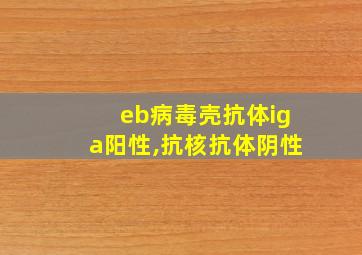 eb病毒壳抗体iga阳性,抗核抗体阴性