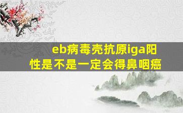 eb病毒壳抗原iga阳性是不是一定会得鼻咽癌