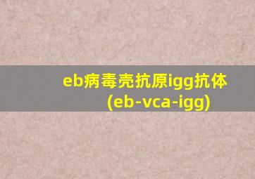 eb病毒壳抗原igg抗体(eb-vca-igg)