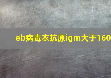 eb病毒衣抗原igm大于160