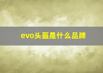 evo头盔是什么品牌