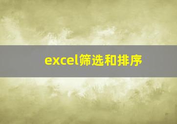 excel筛选和排序