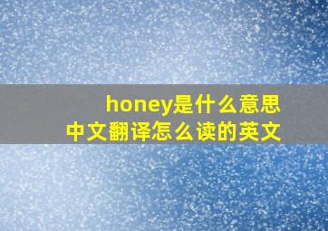 honey是什么意思中文翻译怎么读的英文