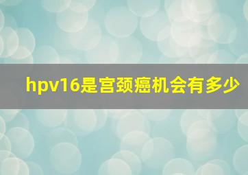 hpv16是宫颈癌机会有多少