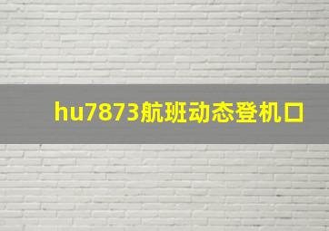 hu7873航班动态登机口