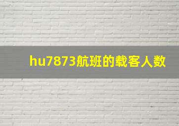 hu7873航班的载客人数