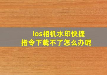 ios相机水印快捷指令下载不了怎么办呢