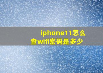 iphone11怎么查wifi密码是多少