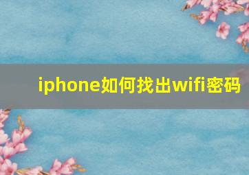 iphone如何找出wifi密码