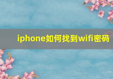 iphone如何找到wifi密码