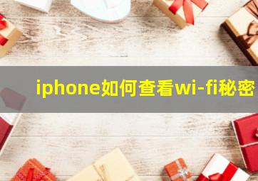 iphone如何查看wi-fi秘密