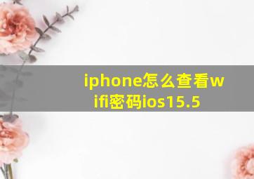 iphone怎么查看wifi密码ios15.5